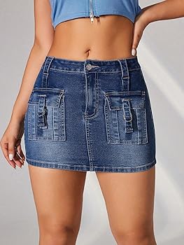 Amazon.com: SweatyRocks Women's High Waist Mini Denim Skirts